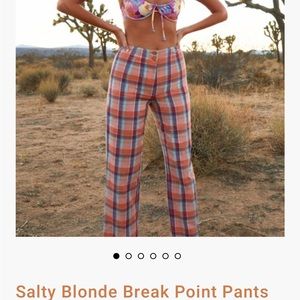 Billabong x salty blonde tartan pants
